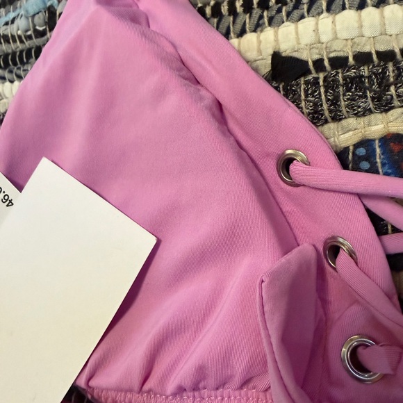 NWT Becca Ribbed Modern Edge Corset Set Hipster Bikini Large NWT Rtl $146 rosy - Picture 12 of 12